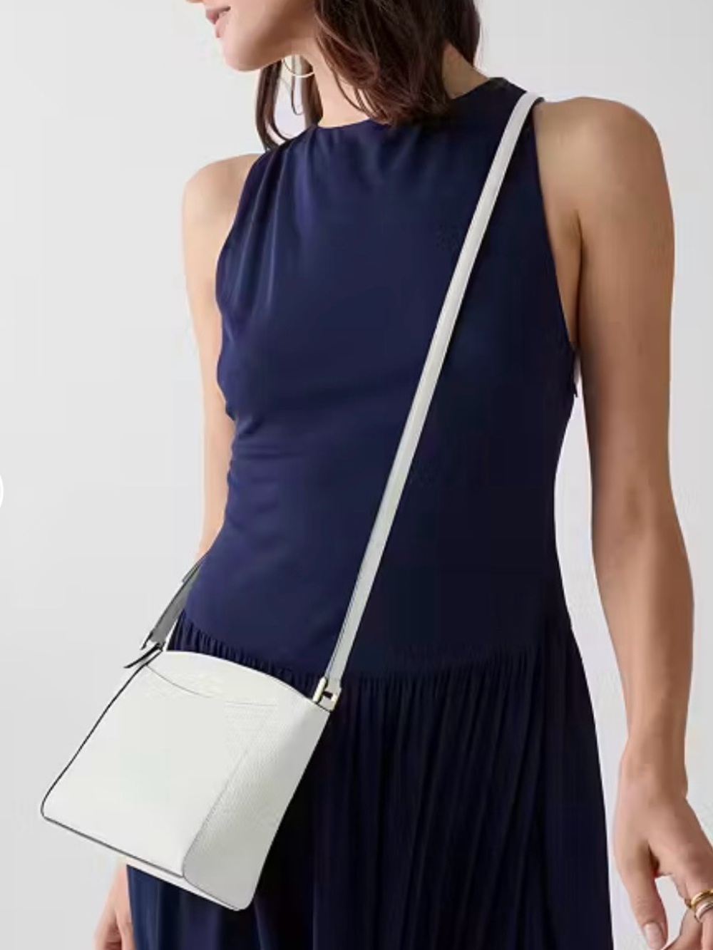 kate spade Cream Color Pebbled Leather Crossbody Monica Bag Handbag Purse Gold